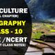 CBSE Class 10 Geography Agriculture Notes